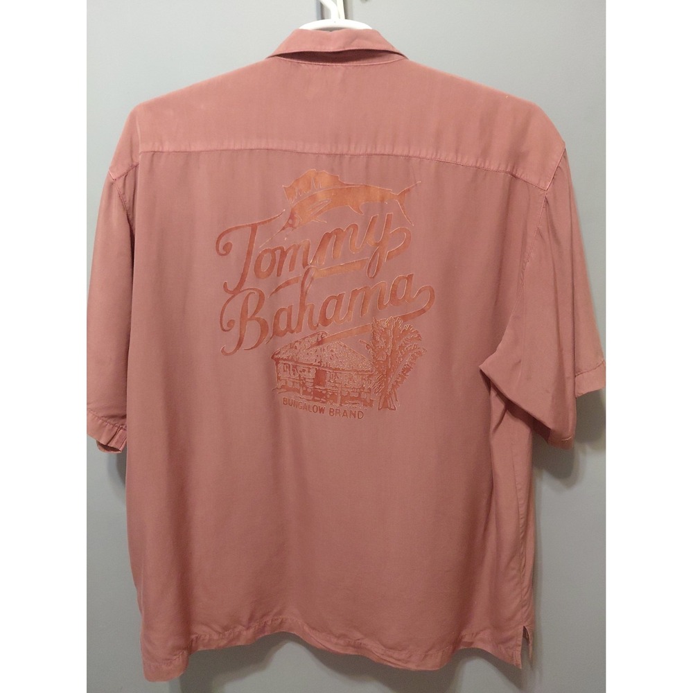 Tommy Bahama Mens Graphic Button Up Shirt  Burgundy Large Hong Kong